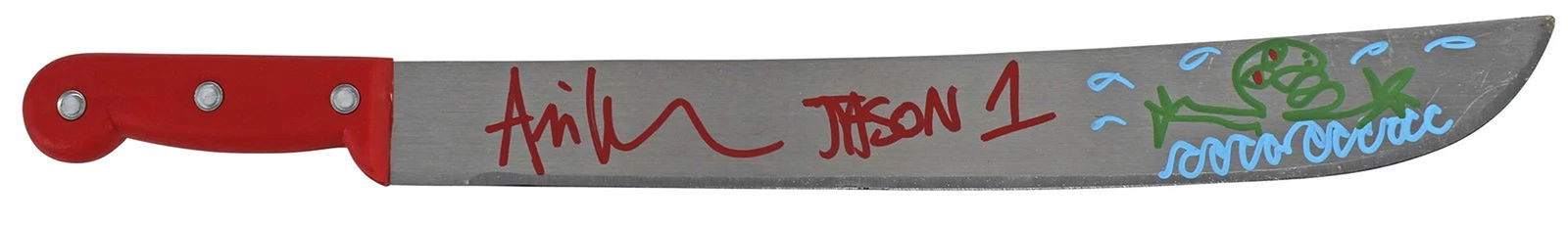 Ari Lehman Friday The 13th "Jason 1" Signed Machete w/ Sketch BAS Witnessed: Autograph Authentication: Beckett,Industry: Movies,Original/Reproduction: Original,PRODUCT_COA: Beckett,PRODUCT_SIGNED_BY_NAME: Ari Lehman,PRODUCT_SIGNED_BY_BRAND: Friday The 13th