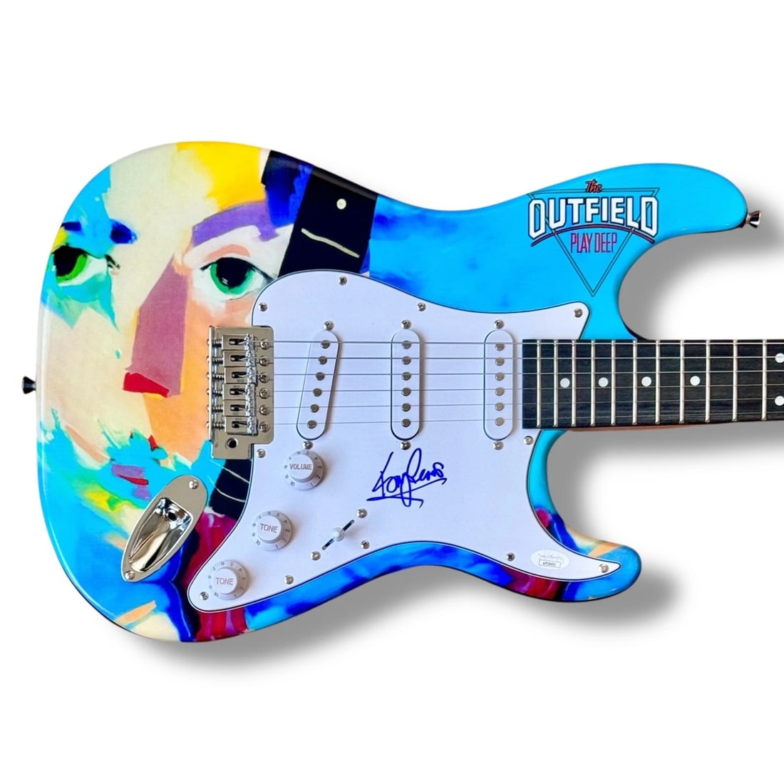 Tony Lewis Signed Guitar Custom Graphics JSA COA The Outfield Your Love: Industry: Music,Signed: Yes,Autograph Authentication: James Spence (JSA),Object Type: Guitar & Guitar Pick,Original/Reproduction: Original