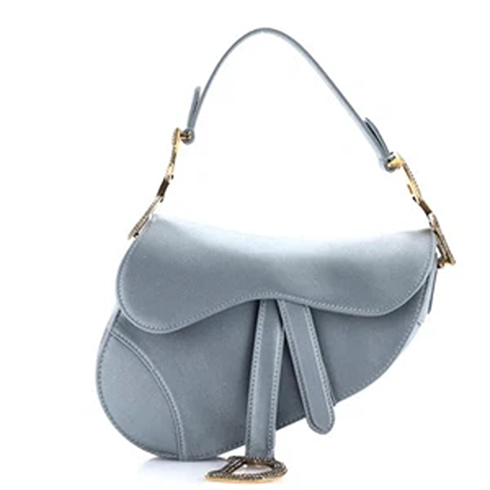 Christian Dior Saddle Handbag Satin with Crystals Mini (1 of 6)