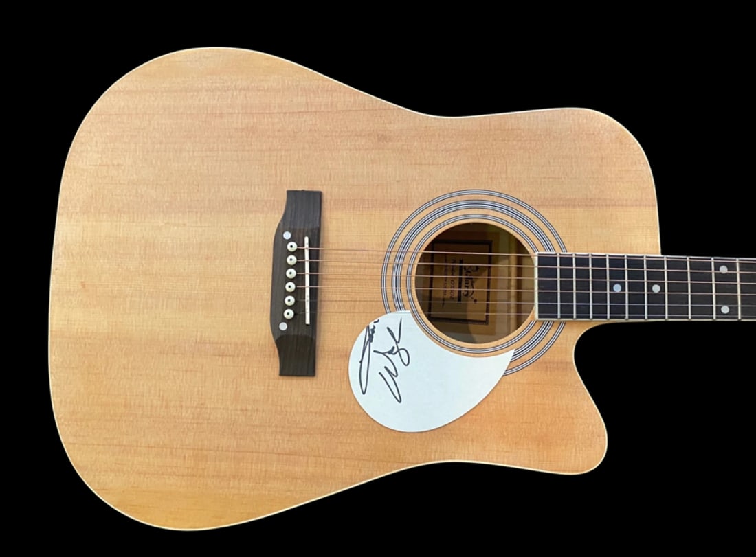 Waylon Jennings Signed Autograph Full Size Acoustic Guitar Country ACOA COA: Industry: Music,Original/Reproduction: Original