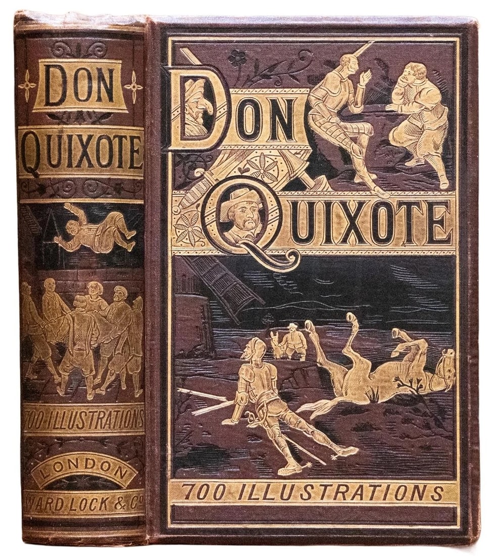 c.1880 The Adventures of Don Quixote De Le Mancha Fine Binding Illustrated: Author: Miguel De Cervantes Saavedra,Binding: Fine Binding,Country/Region of Manufacture: United Kingdom,Illustrator: Tony Johannot,Language: English,Original/Facsimile: Original,Place of Publication: