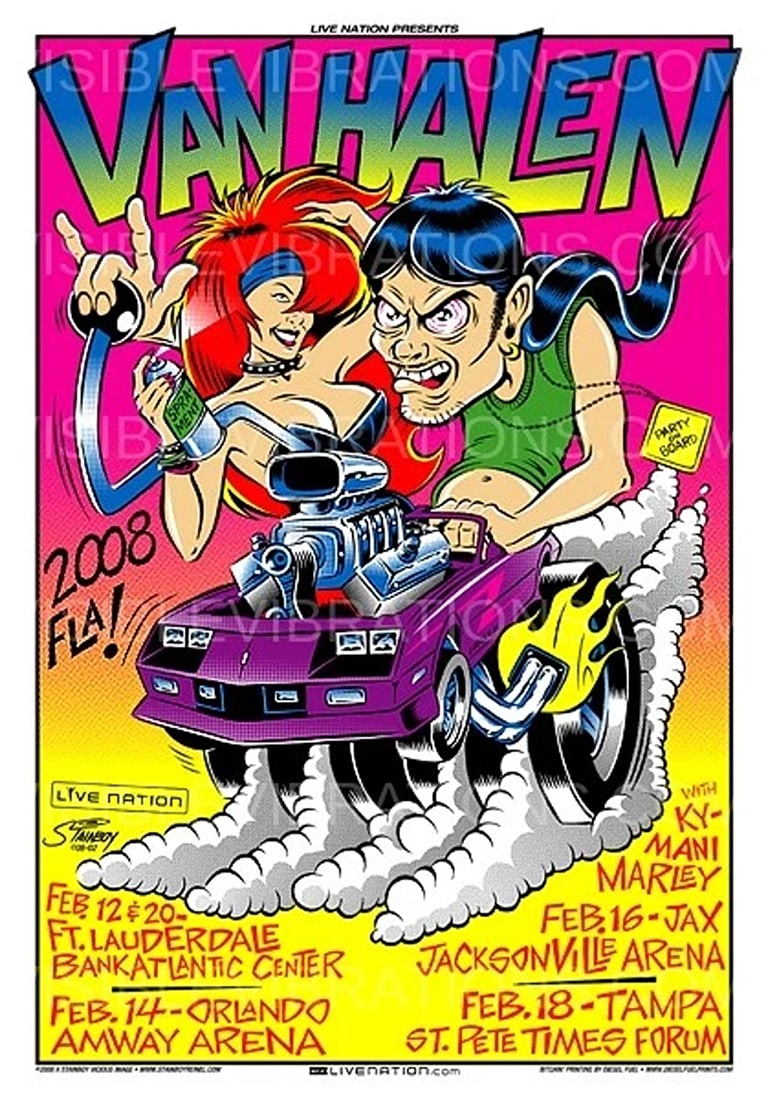 Van Halen Concert Poster Florida 2008 Greg "Stainboy" Reinel (1 of 1)