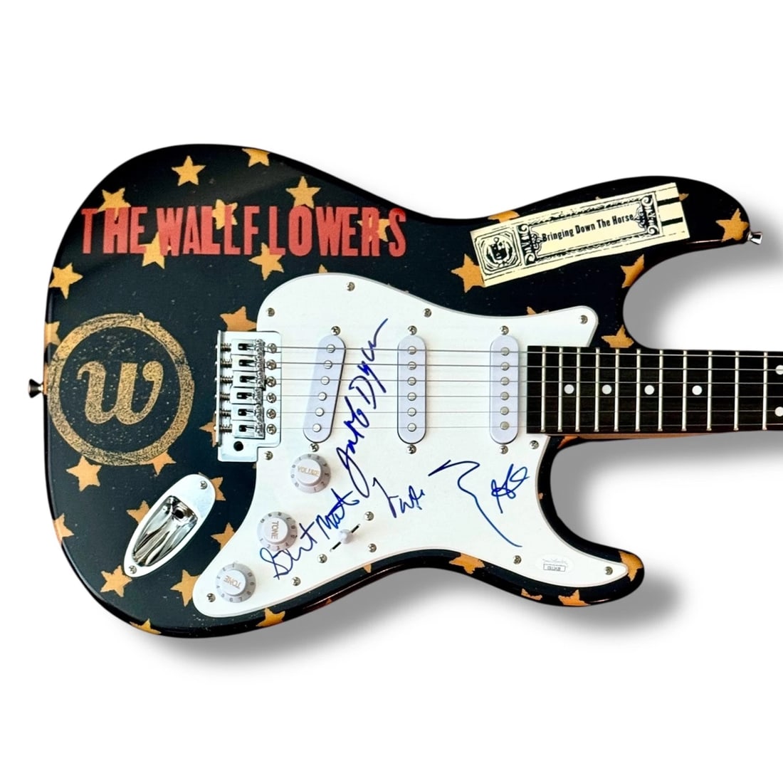 The Wallflowers Signed Guitar Custom Graphics JSA COA Jakob Dylan Irons Mathis +: Industry: Music,Signed: Yes,Autograph Authentication: James Spence (JSA),Object Type: Guitar & Guitar Pick,Original/Reproduction: Original