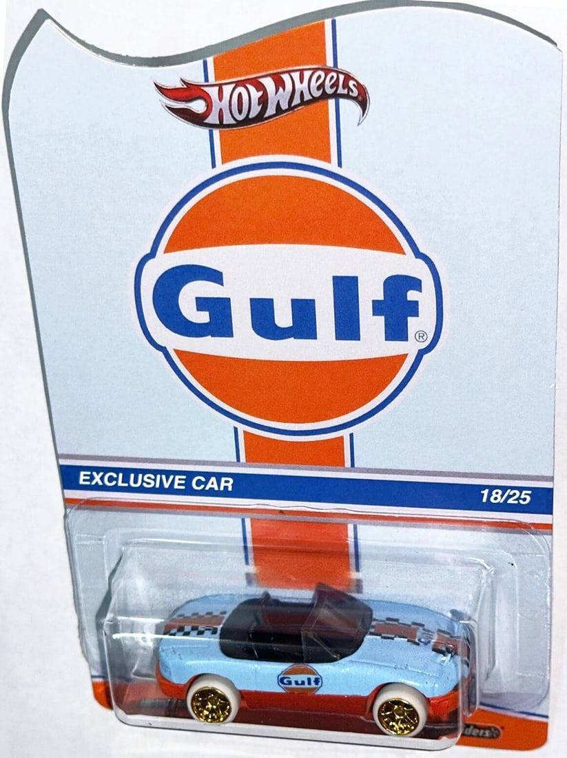 MAZDA MIATA Custom Hot Wheels Gulf Racing Series Car w/ Real Riders * (1 of 2)
