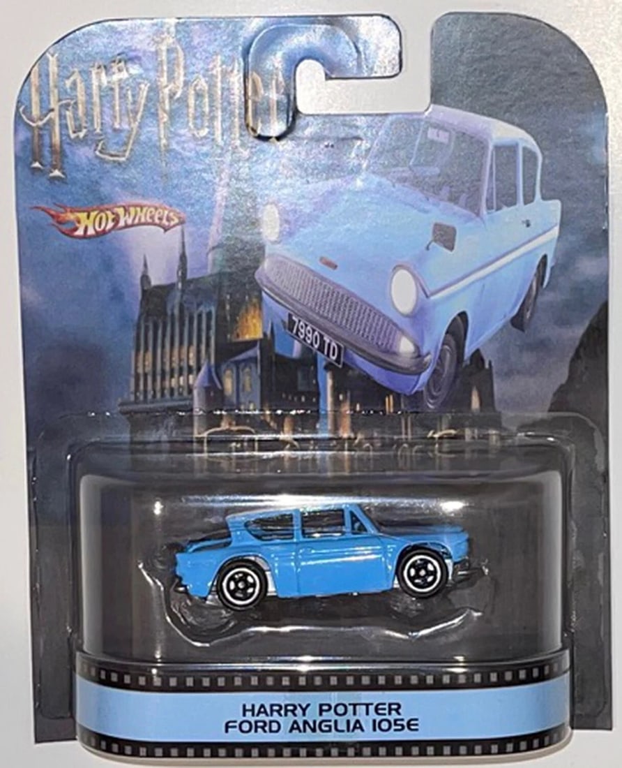 Blue Ford Anglia Custom Hot Wheels Retro  Harry Potter Series w/RR * (1 of 4)