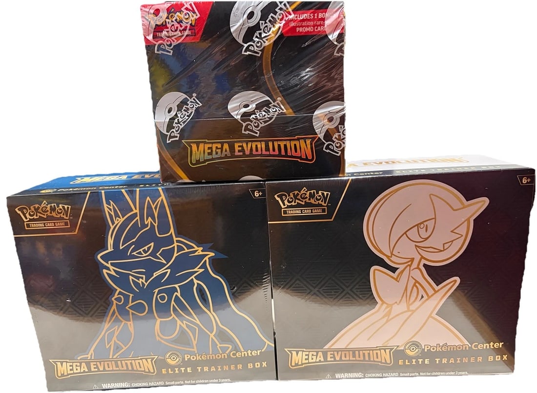 Mega Evolution Lot: Pokemon Center ETBs And Enhanced Booster Box Sealed (1 of 2)