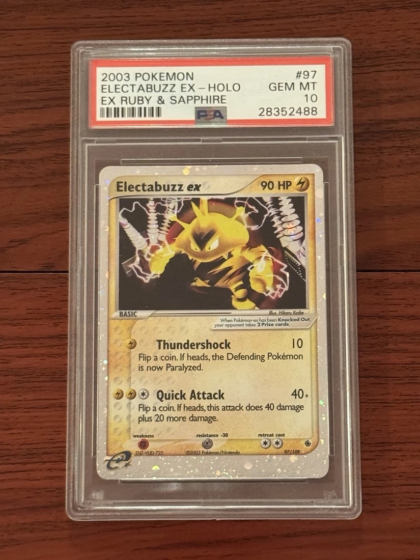 Pokemon English PSA 10 Gem Mt Electabuzz EX POP 60 Holo Ruby & Sapphire 2003 #97 (1 of 2)