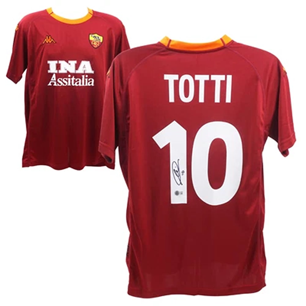 Francesco Totti Signed AS Roma Home Soccer Jersey #10 with Beckett Witness (1 of 4)