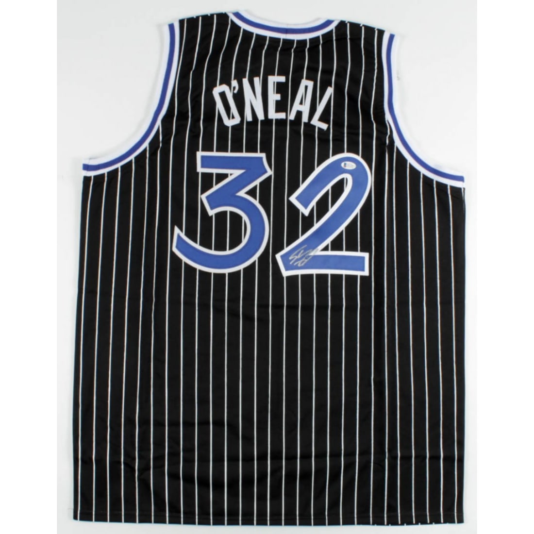 Shaquille O'Neal Signed Jersey (Beckett COA): Custom on-court style jersey. Everything is sewn on, size XL. Has been hand-signed by Shaquille O'Neal (HOF).The lot / autograph(s) includes an official Beckett Authentication Services serially-number