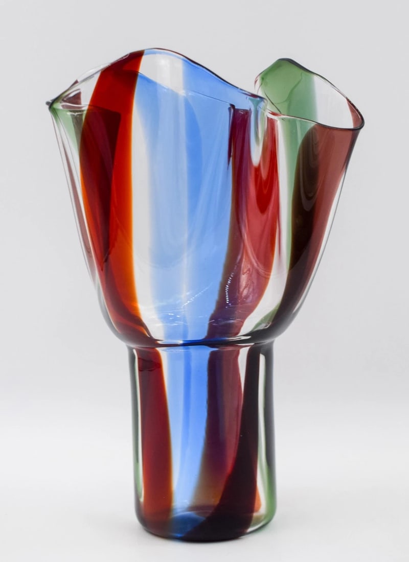 Venini Kukinto Art Glass Vase Designed by Timo Sarpaneva, Signed, Nice: Measures 10 1/4" high by 7" wide. Condition: Used,Brand: Venini,Type: Vase,Material: Glass,Production Style: Art Glass,Subject: Design
