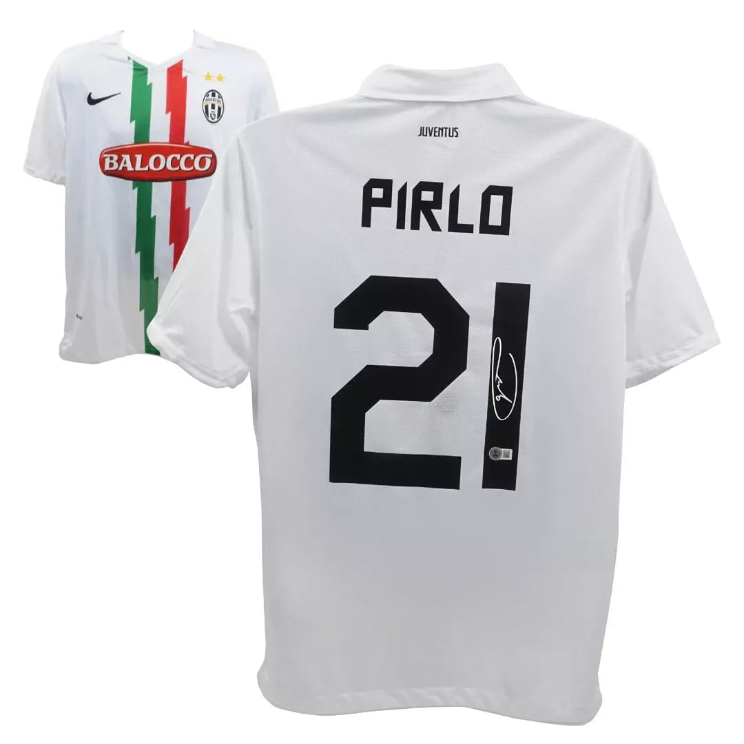 Andrea Pirlo Signed Juventus FC Away Soccer Jersey #21 with Beckett Witness: Player: Andrea Pirlo,Sport: Soccer,Signed: Yes,Autograph Authentication: Beckett Authentication Services (BAS),Product: Jersey,Team: Juventus FC