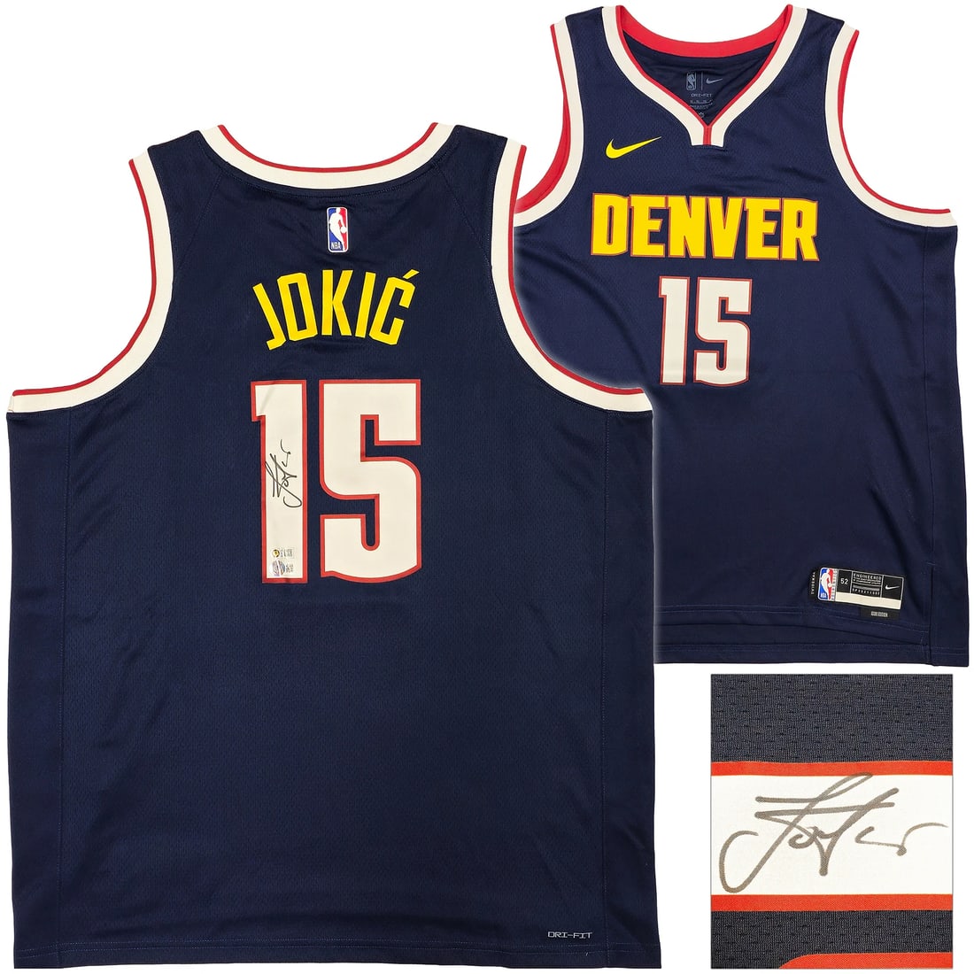 NUGGETS NIKOLA JOKIC AUTOGRAPHED NIKE ICON EDITION JERSEY SIZE 52 BECKETT (1 of 6)