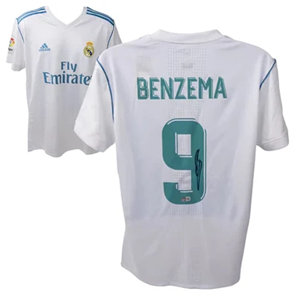 Karim Benzema Signed Real Madrid FC Home Soccer Jersey #9 with Beckett COA (1 of 4)