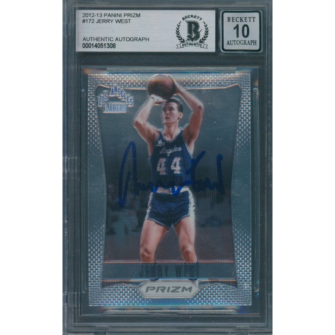 2012/13 Panini Prizm #172 Jerry West Beckett Authentic Signed Auto 10 (1 of 1)