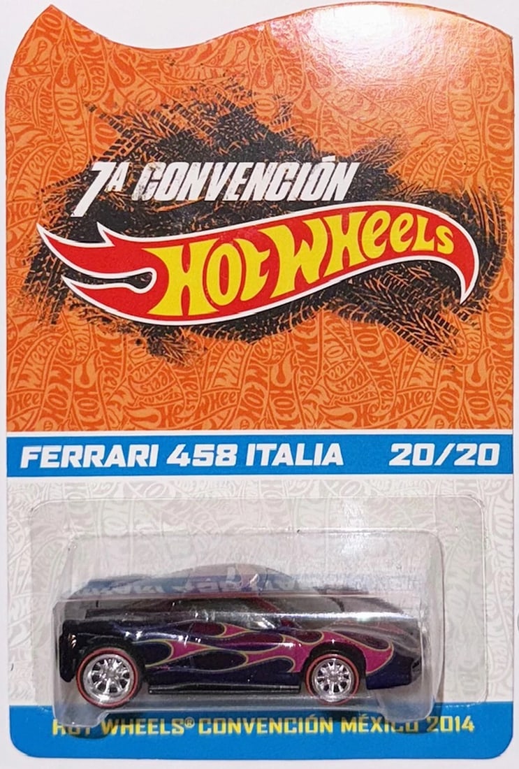 Purple FERRARI 458 ITALIA Hot Wheels 2014 Mexico Convention 20/20 (1 of 3)