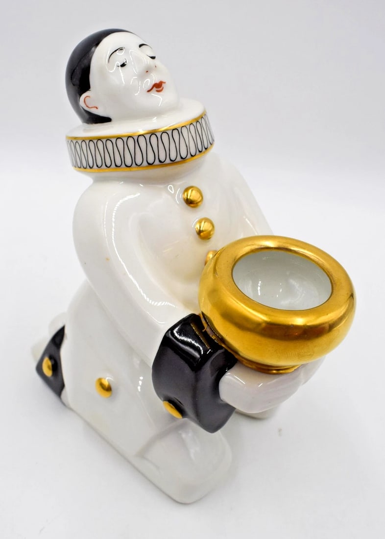 Aladin Paris France Antique Art Deco Perfume Lamp - Pierrot Figure: Aladin Paris France Antique Art Deco Perfume Lamp - Pierrot Figure. Very good condition. Measures 6" high by 3 1/4" wide by 5 3/8" long.