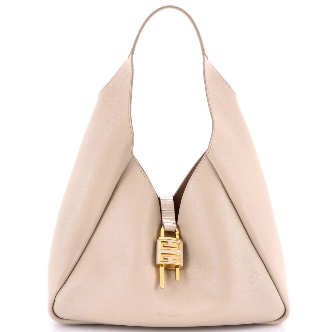 Givenchy Padlock Hobo Leather Medium: Condition: Pre-owned - Good,Brand: Givenchy,Exterior Material: Leather,Style: Hobos,Exterior Color: Neutral,Department: Women,Size: MediumEstimated Retail Price: $2,350Condition: Very good. Exterior: