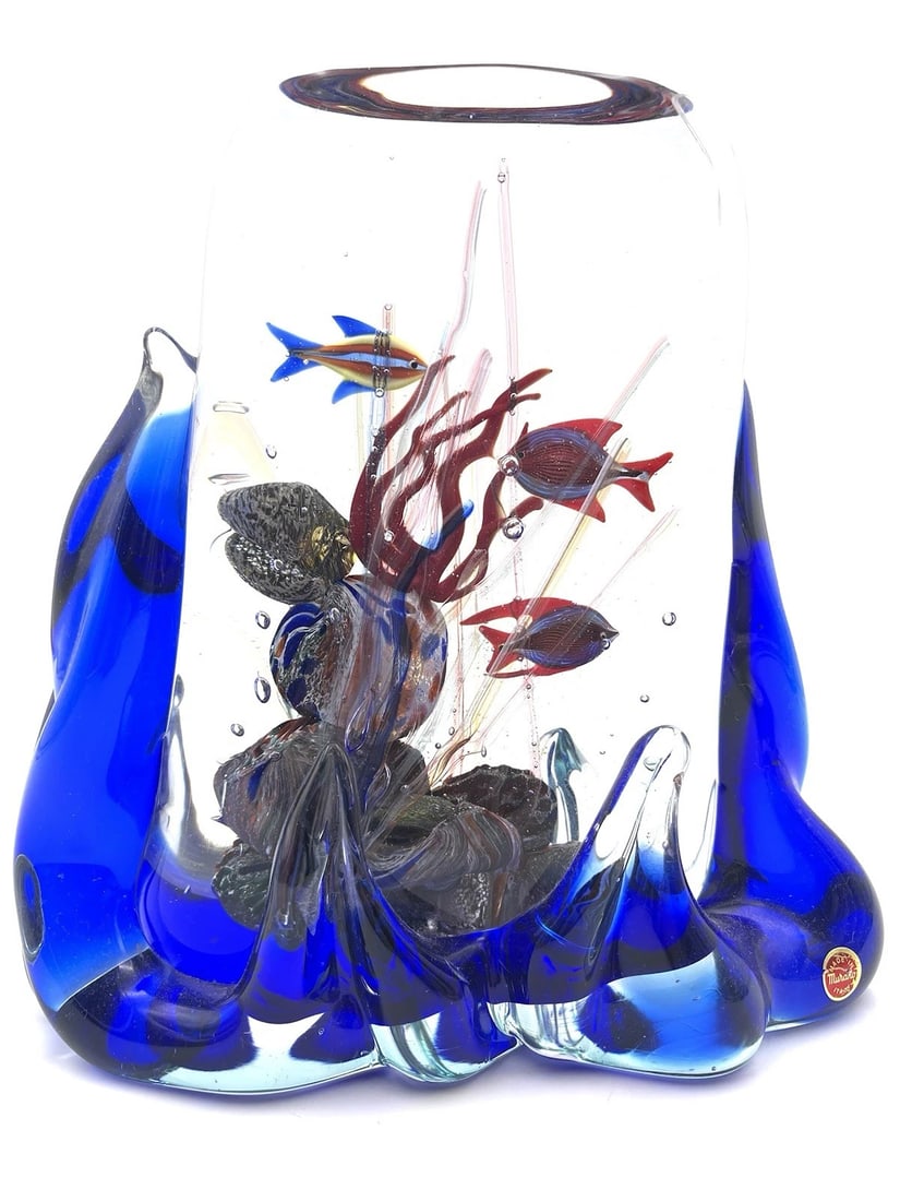 Extraordinary Murano Art Glass Aquarium Paperweight Signed With Label EUC: Condition: Used: An item that has been used previously. The item may have some signs of cosmetic wear, but is fully operational and functions as intended. This item may be a floor model or store retur