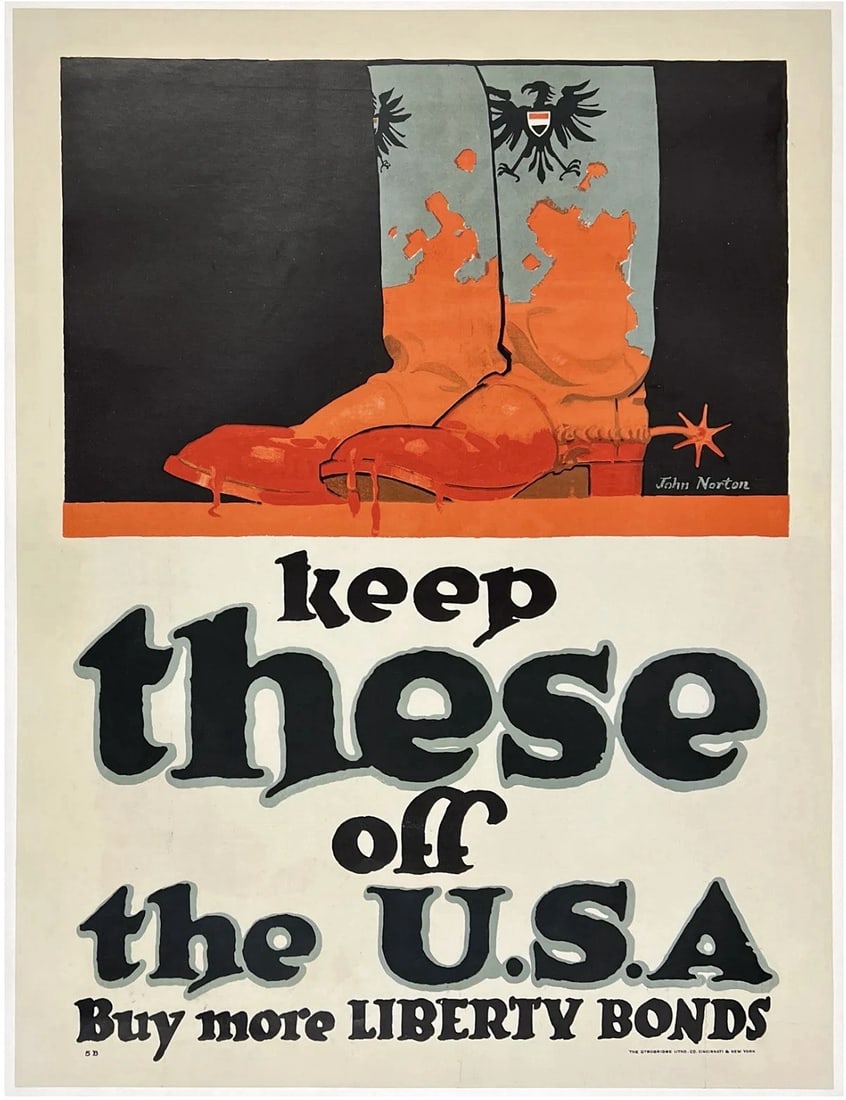 Original Vintage Poster KEEP THESE OFF THE USA BUY LIBERTY BONDS World War I OL (1 of 5)