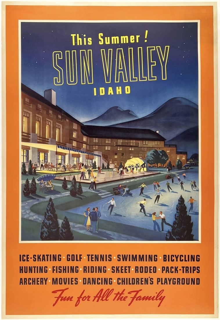 Original Vintage Poster THIS SUMMER SUN VALLEY IDAHO Travel Tourism Vacation OL: Condition: Used,Type: Poster,Listed By: Dealer or Reseller,Width (Inches): 26.6",Height (Inches): 39",Date of Creation: 1940,Style: Vintage,Theme: Travel,Features: Travel Poster,Original/Licensed Repr