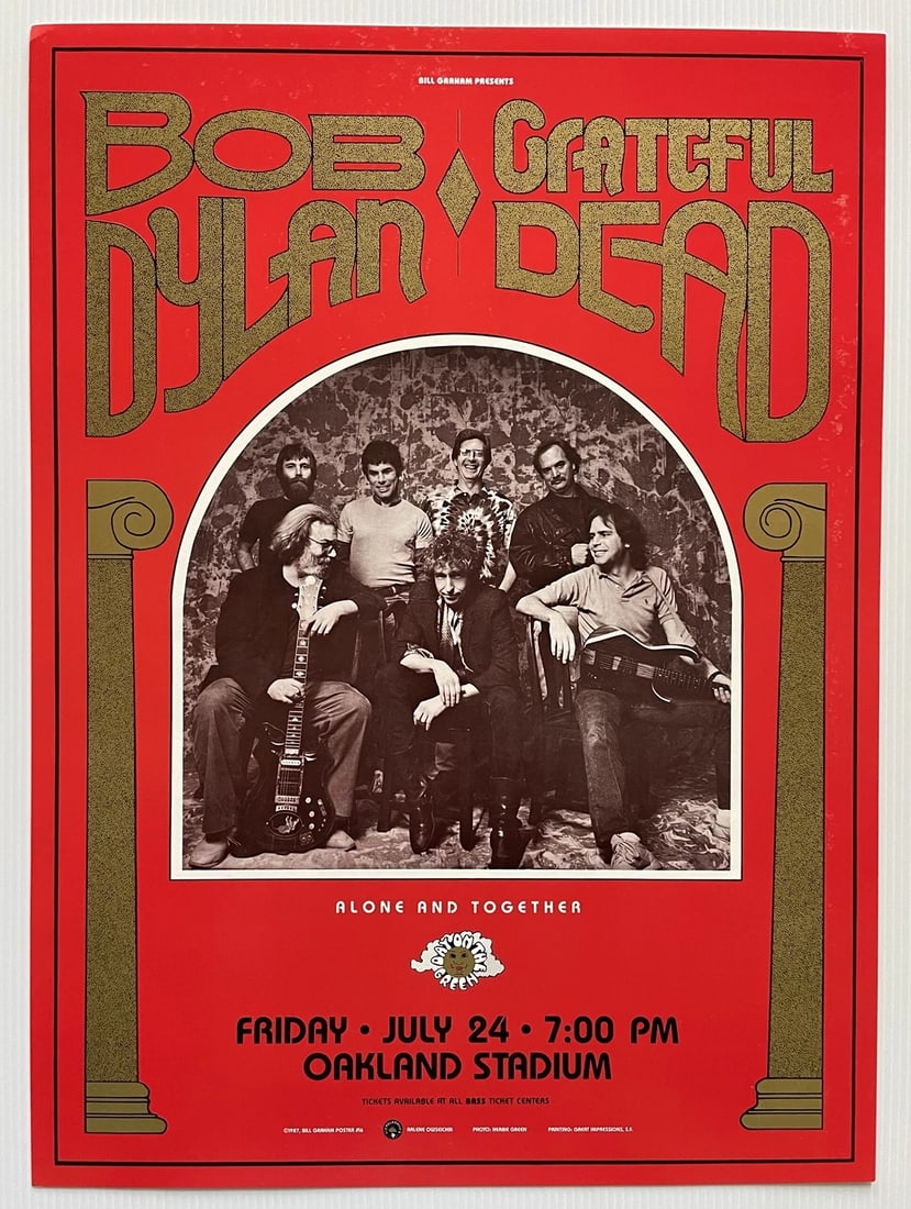 Bob Dylan and Grateful Dead Concert Poster 1987 BGP-16 First Printing: 13.25? x 18?BGP-16Original First Printing!. Country of Origin: United States,Original/Reproduction: Original,Artist/Band: Grateful Dead,Genre: Rock & Pop,Industry: Music,Band: Bob Dylan, Grateful Dead