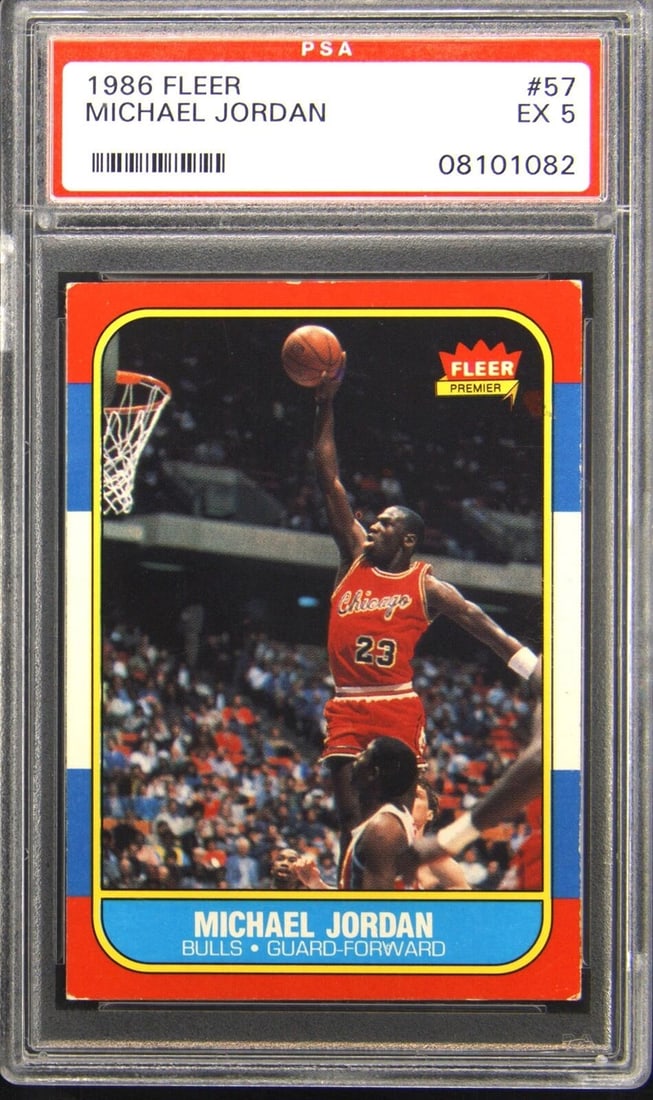 1986 FLEER #57 MICHAEL JORDAN PSA 5 ROOKIE CARD (1 of 2)