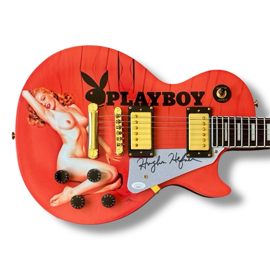 HUGH HEFNER Signed Custom Guitar JSA COA PLAYBOY 1st MONROE CENTERFOLD (1 of 3)