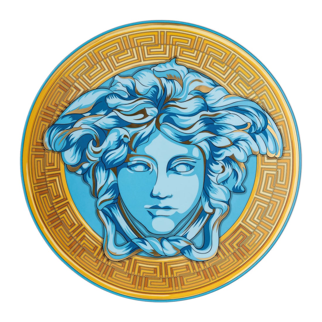 Versace Rosenthal Medusa Amplified Blue Coin Service Plate 33 cm (12.99 inch): Versace Rosenthal Medusa Amplified Blue Coin Service Plate 33 cm (12.99 inch)