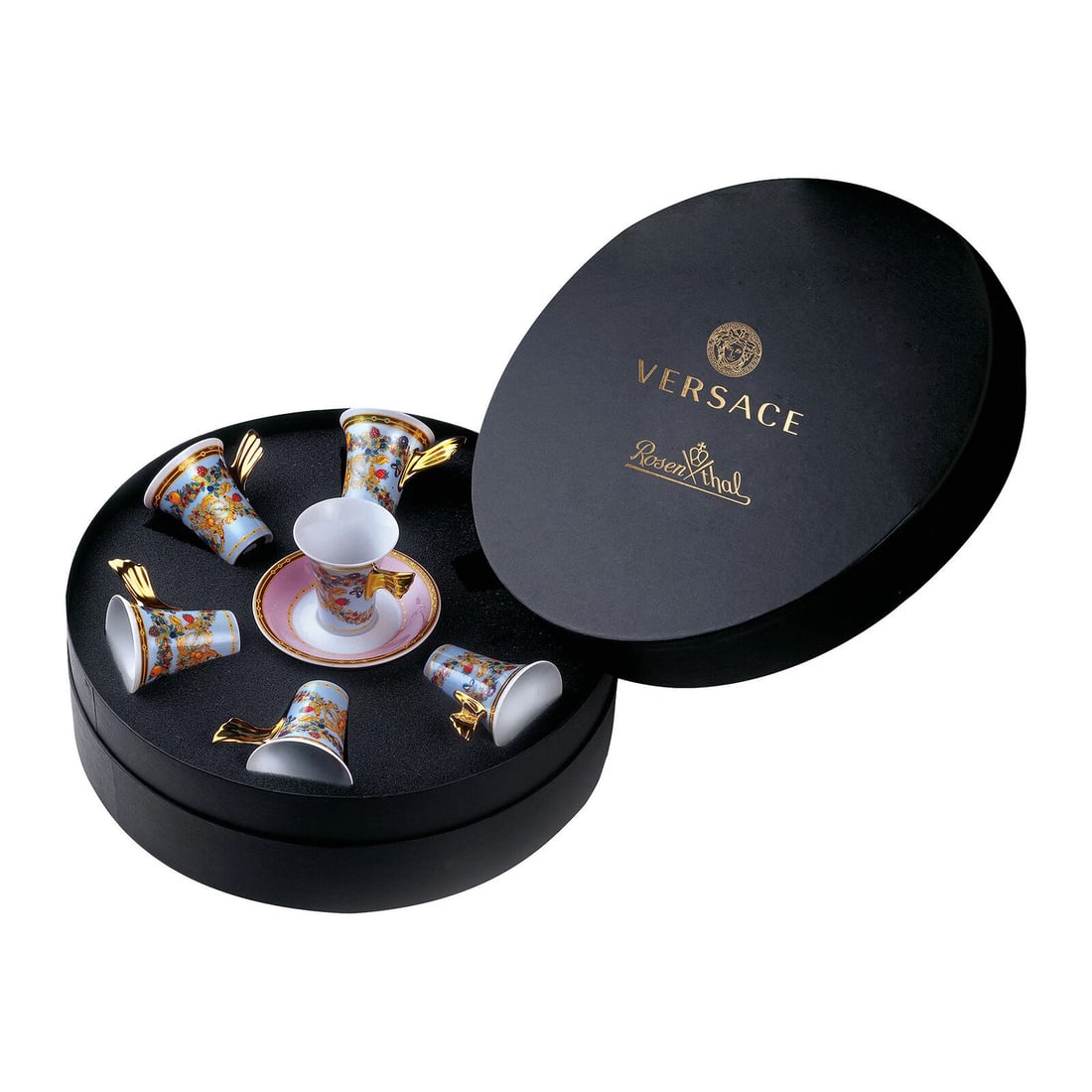 Versace Rosenthal Le Jardin de Versace Set 6 Pcs Espresso Cup & Saucer: Material: Porcelain - Capacity: 0.09 l - Size: Height: 12.30 cm; Width: 37.10 cm; Length: 37.10 cm