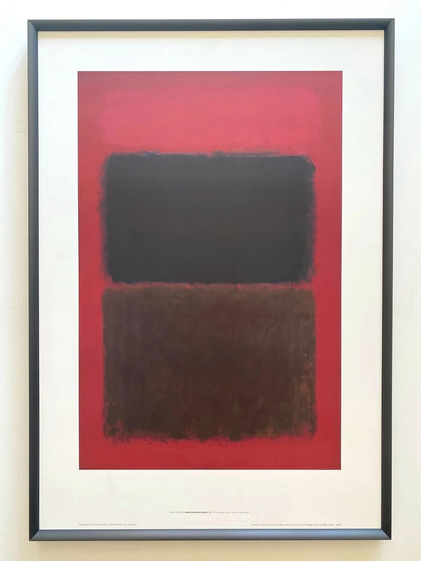 MARK ROTHKO RARE 1971 LITHO PRINT FRAMED TATE LONDON POSTER RED OVER BLACK 1957: Condition: Used,Country of Origin: United Kingdom,Size: Medium (up to 36in.),Artist: Mark Rothko,Framing: Framed,Style: Mid-Century Modern, Abstract, Contemporary Art, Minimalism,Material: Paper,Theme