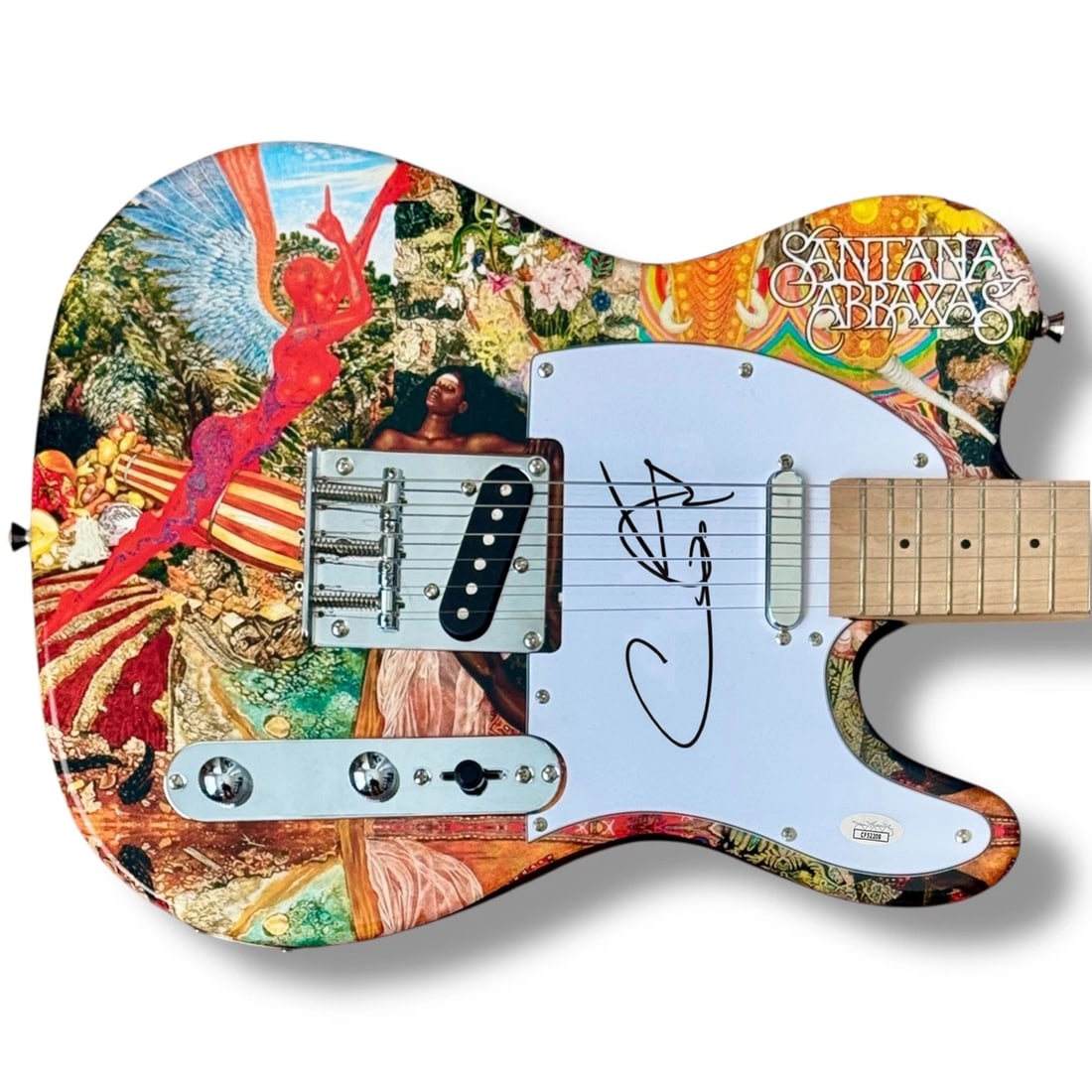 Carlos Santana Signed Guitar Custom Graphics JSA COA Abraxas Black Magic Woman (1 of 3)