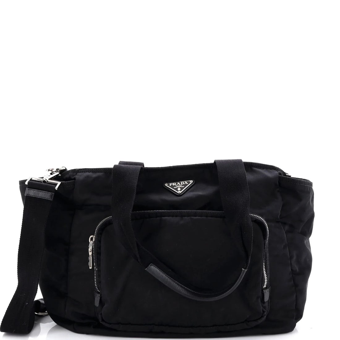 Prada Necessaire Diaper Bag Tessuto: Condition: Used,Brand: Prada,Type: Totes,Color: Black,Material: Fabric,Size: Unknown