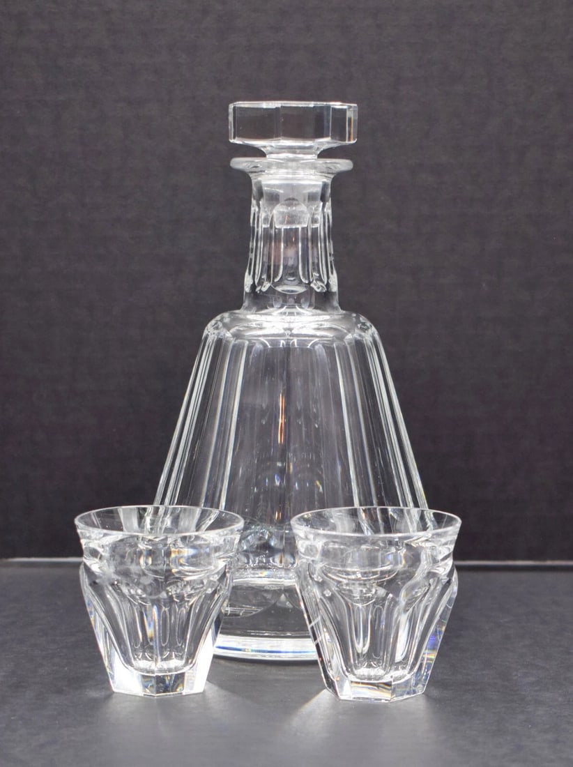 Baccarat Talleyrand Cut Glass Decanter with 2 Small Cordial Tumblers (1 of 9)
