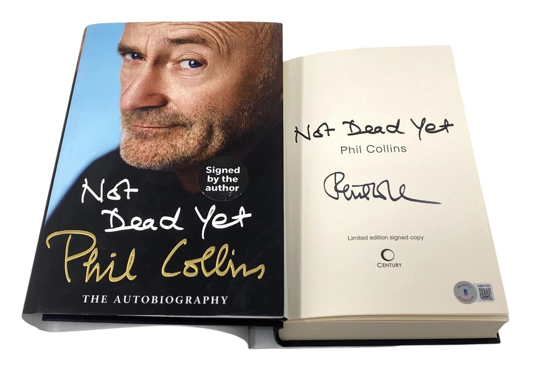 Phil Collins Signed Autograph NOT DEAD YET Book 1st Edition Genesis Beckett COA: Industry: Music,Signed: Yes,Autograph Authentication: Beckett,Original/Reproduction: Original