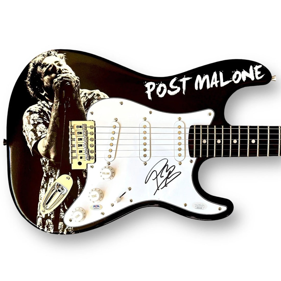 Post Malone Signed Guitar Custom Graphics JSA COA WHITE IVERSON F1 TRILLION (1 of 3)