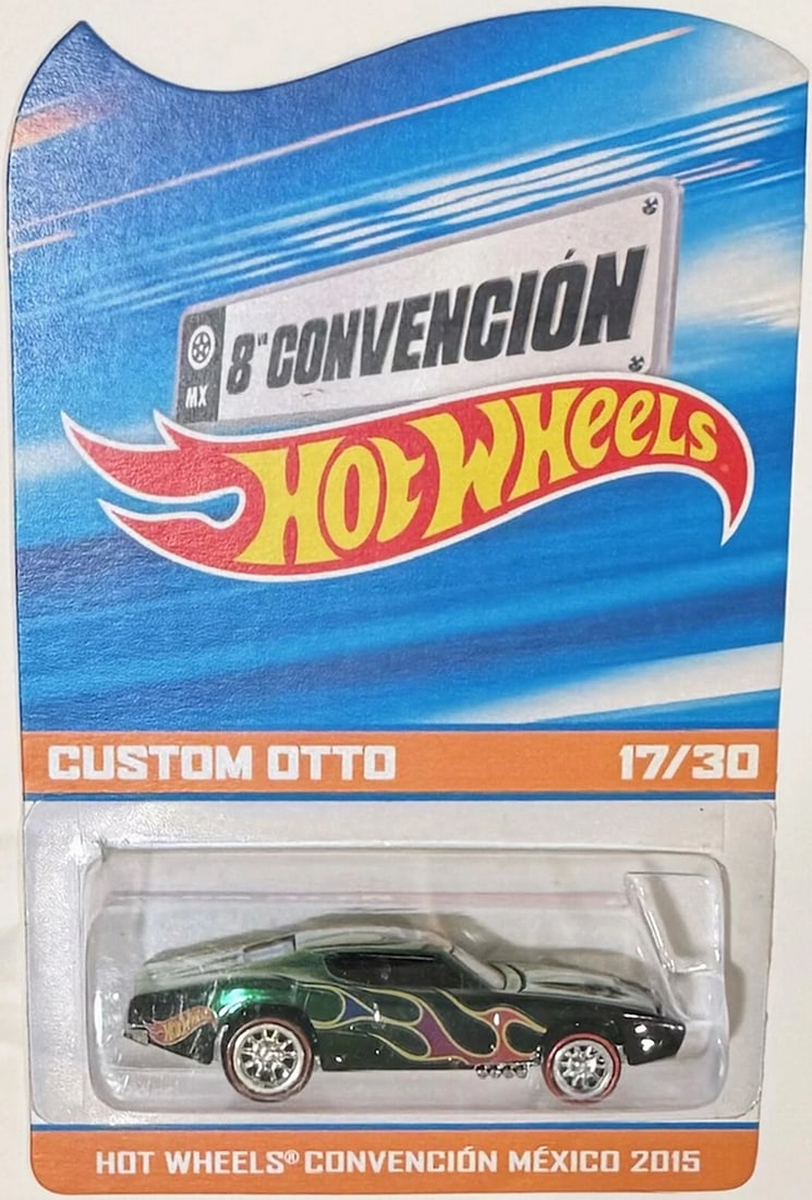 Green CUSTOM OTTO Hot Wheels 2015 Mexico Convention 17/30 EXREAMLY RARE! (1 of 3)