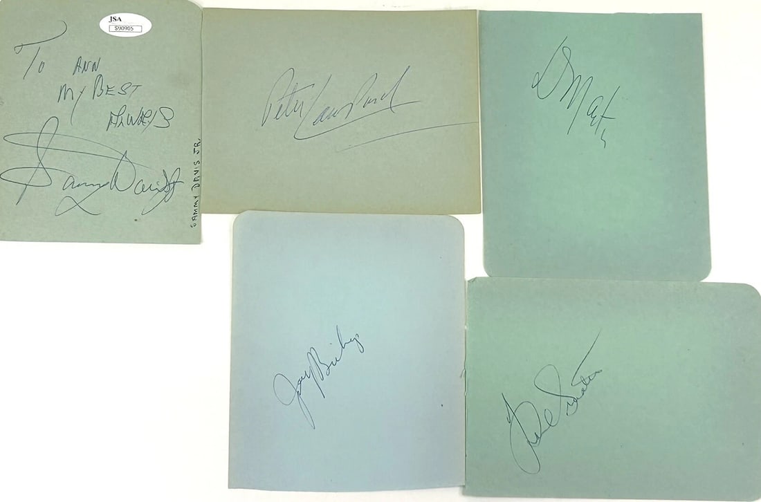 SINATRA MARTIN LAWFORD DAVIS JR BISHOP Signed Album Pages THE RAT PACK JSA LOA (1 of 9)