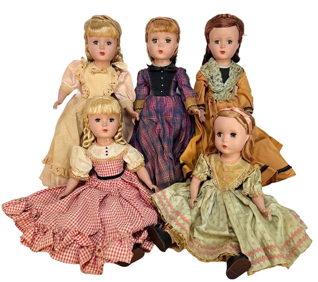 5 1948 Madame Alexander 14" Tall Little Women Dolls Jo Amy Meg Beth Marmie Tags (1 of 12)