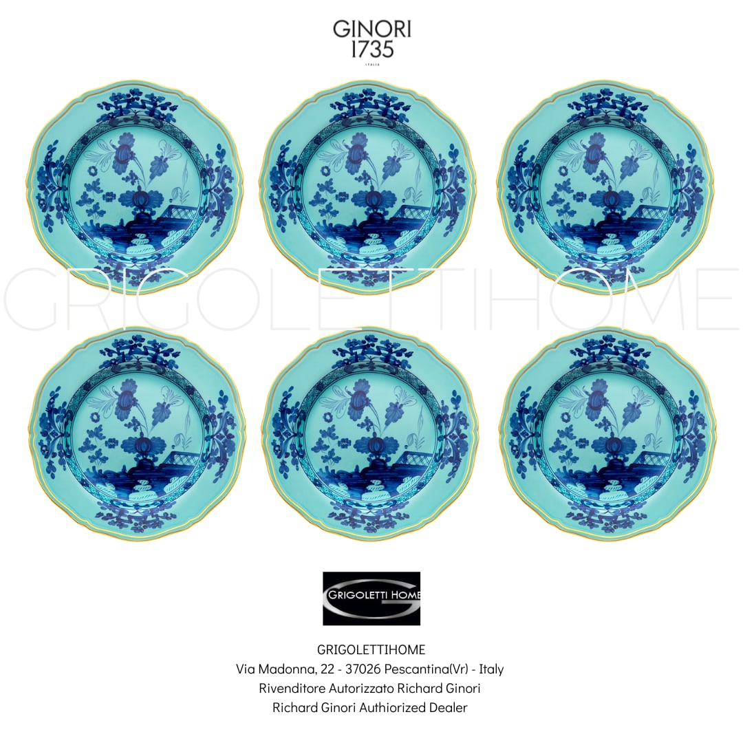 Richard Ginori Oriente Italiano Iris - Set Of 6 Dinner Plates 10.43 In: Richard Ginori Oriente Italiano Iris - Set Of 6 Dinner Plates 10.43 In