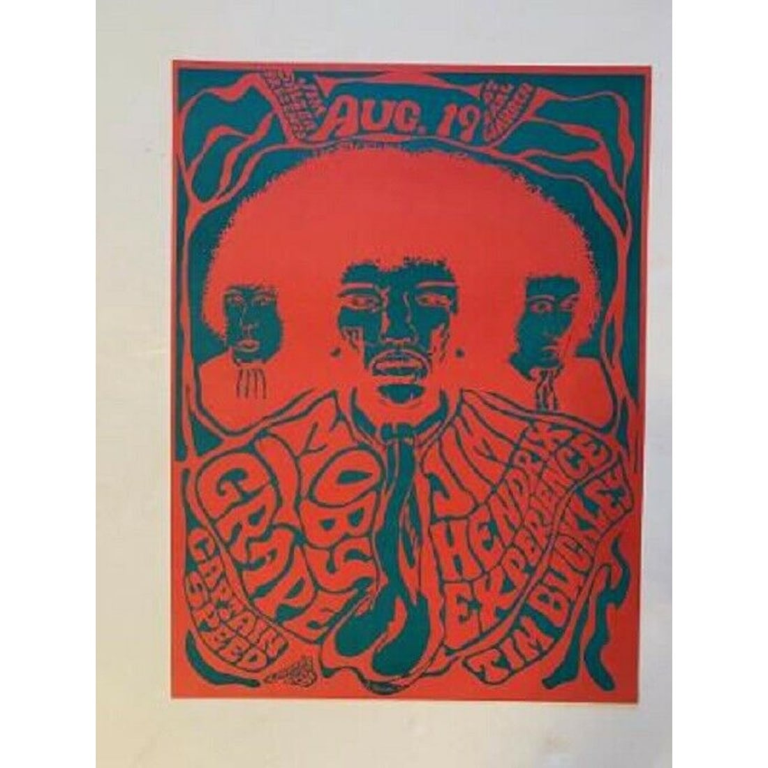 Jimi Hendrix Concert Poster 1967 Santa Barbara AOR-3.40 (1 of 1)