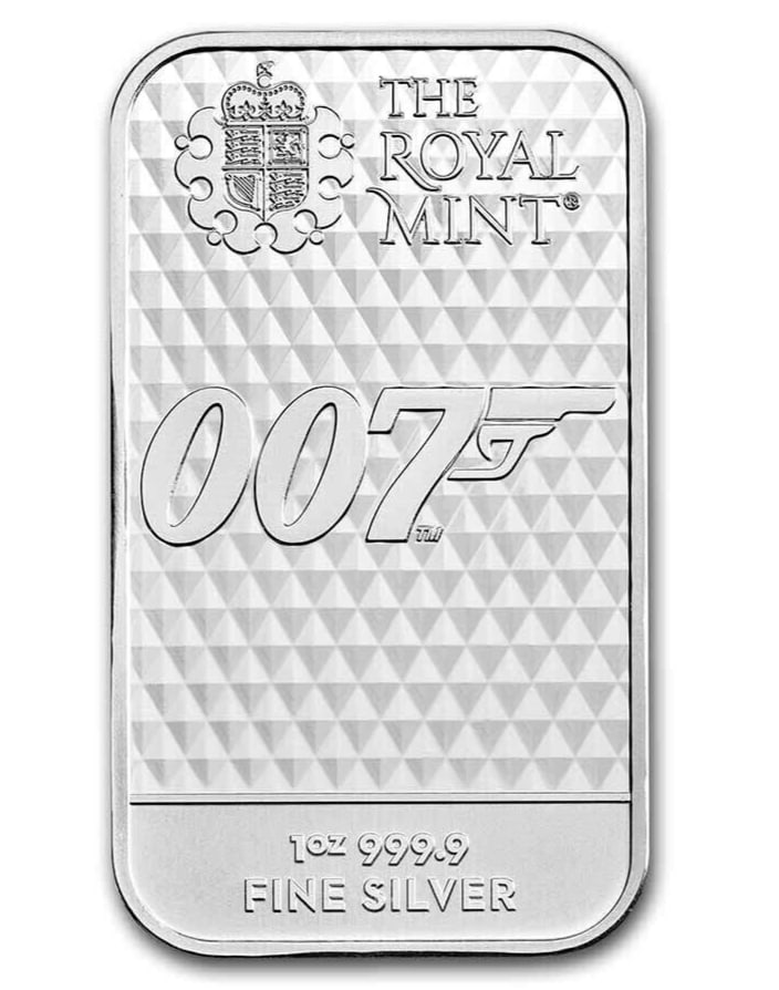 007 James Bond ~ 1 oz 9999 Silver Bar ~ Diamonds Are Forever ~ The Royal Mint: 007 James Bond ~ 1 oz 9999 Silver Bar ~ Diamonds Are Forever ~ The Royal Mint