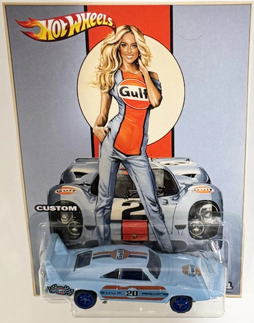 '70 Charger Daytona Custom Hot Wheels Gulf Racing Series Car w/ Real Riders (1 of 2)