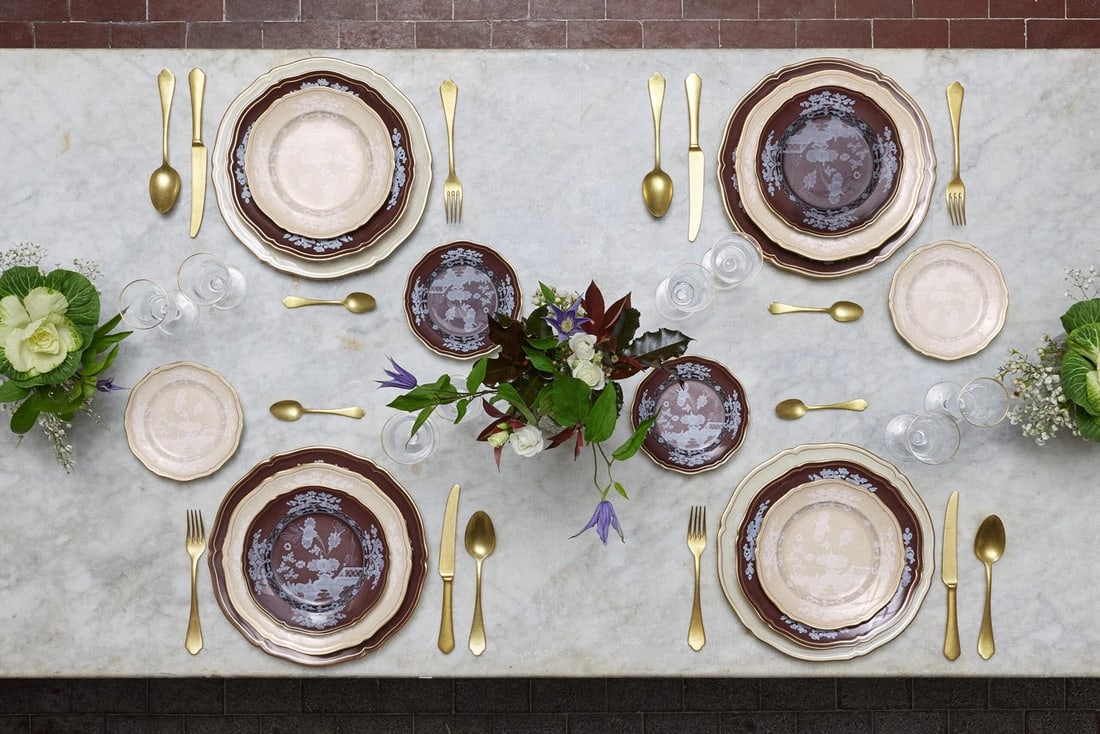 Richard Ginori Oriente Italiano Meringa/Castagna Table Setting 6 Pcs -Dinnerware: Condition: New: A brand-new, unused, unopened, undamaged item in its original packaging (where packaging is applicable). Packaging should be the same as what is found in a retail store, unless the ite