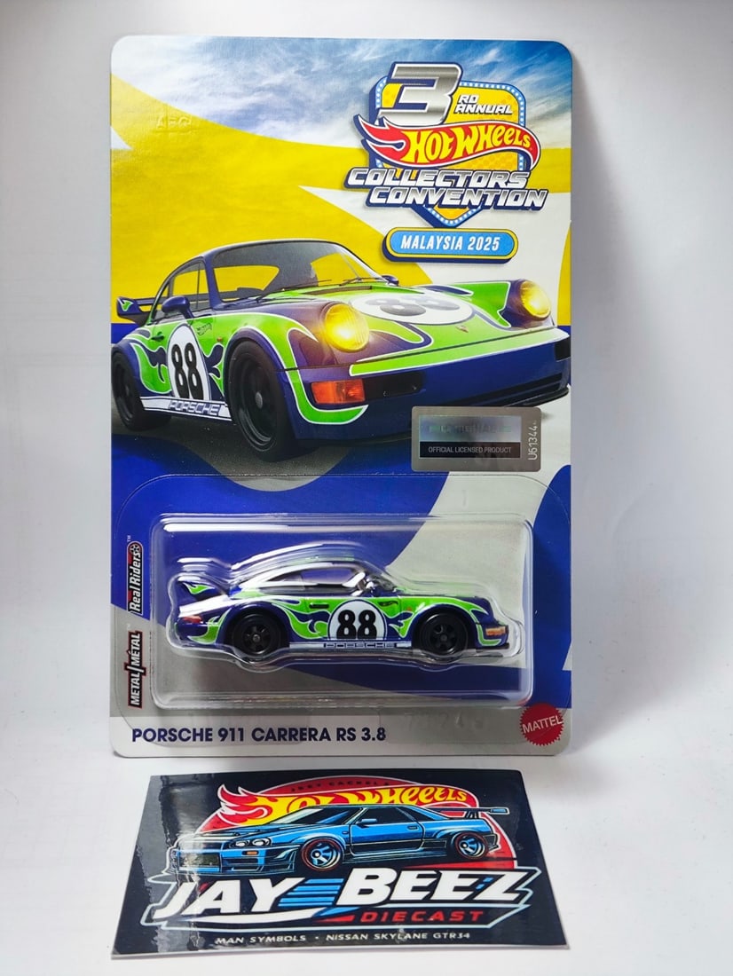 Hot Wheels 2025 Malaysia Convention Porsche 911 Carrera RS 3.8 SN 670/1500 (1 of 1)