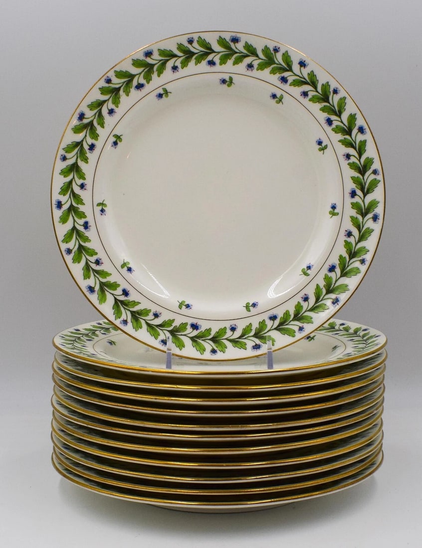 12 Minton Floral Dessert Plates - Made for Gilman Collamore - C1920: Condition: Used,Brand: Minton,Pattern: Floral,Type: Dessert Plates,Year Manufactured: 1920,Material: Porcelain