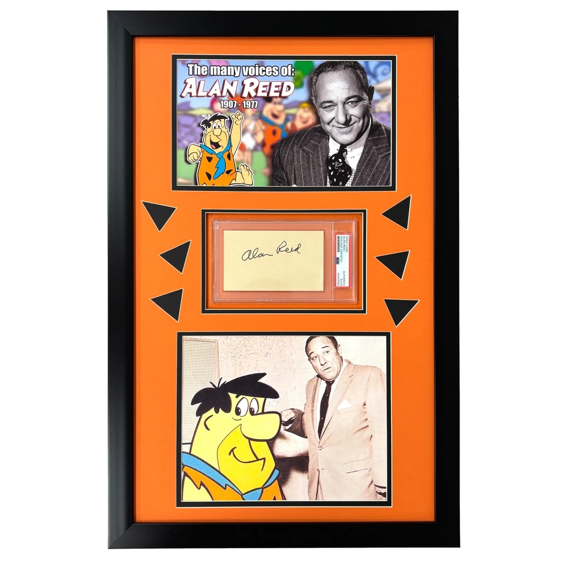 Alan Reed Fred Flintstones Signed Cut PSA/DNA Framed COA Autographed The: Country of Origin: United States,Personalize: No,Industry: Television,Signed by: Alan Reed,Signed: Yes,Autograph Authentication: Professional Sports (PSA/DNA),Object Type: Cut,Original/Reproduction: O