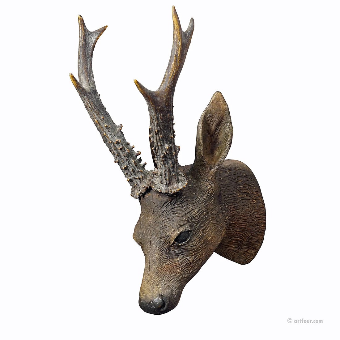 Lovely Antique Black Forest Deer Head ca. 1900s (1 of 7)