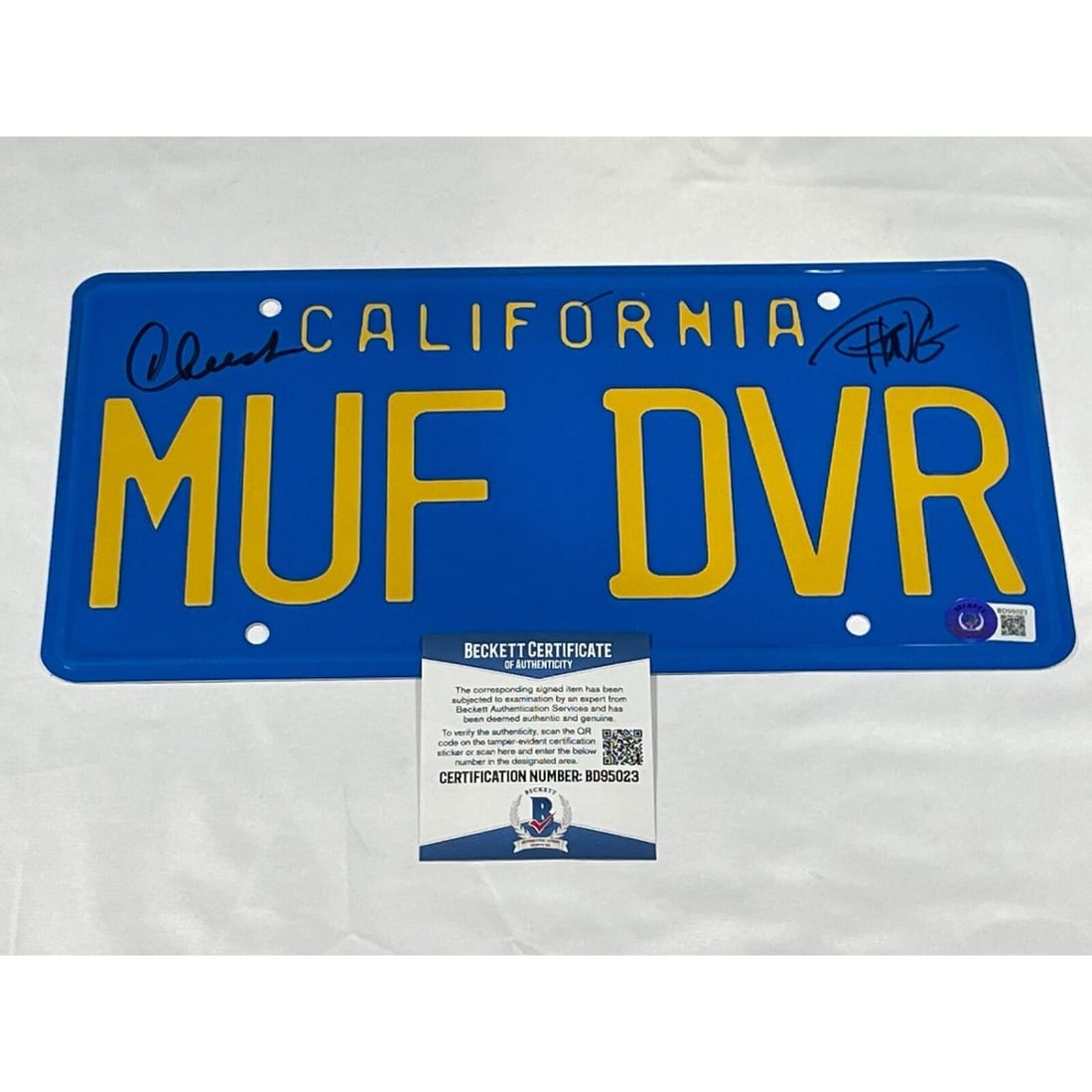 Cheech and chong signed license plate BAS COA (1 of 1)