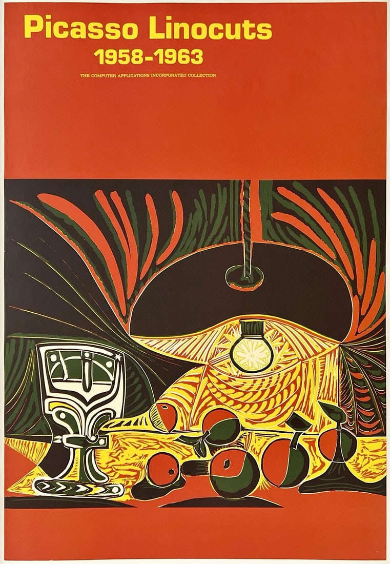 Original Vintage Poster PICASSO LINOCUTS 1958-63 Art Exhibition LINEN: Dimensions: 20 x 29 in. / 66.3 x 99 cm.; Circa: 1960sOriginal vintage "PICASSO LINOCUTS - 1958-1963" poster by artist PABLO PICASSO, and printed 1960s.