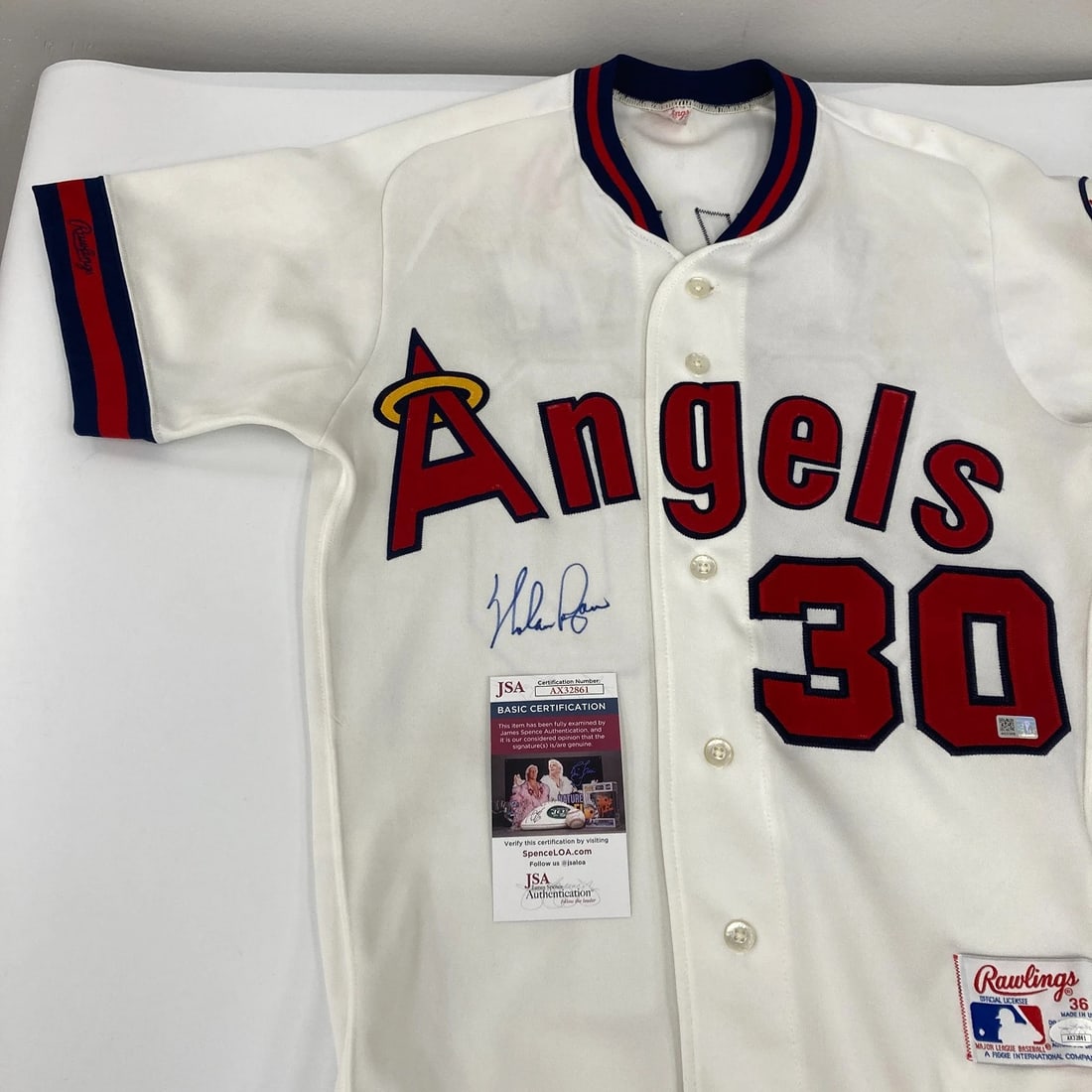 Nolan Ryan Signed 1980's Rawlings California Angels Jersey JSA COA (1 of 5)
